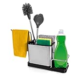 MB Home Spülbecken Organizer - Edelstahl Küchen Organizer - Praktische Spülutensilien Aufbewahrung - Quality Kitchen Organizer - Waschbecken Organizer für Spülbürsten, Lappen & Schwämme
