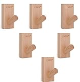 LINGYE Naturholz Wandhaken 6 Stück Holz Haken Hölzern Kleiderbügel Kleiderhaken Kit Garderobenhaken für Handtuchhalter Mehrzweck Dekoration im Schlafzimmer Wohnzimmer Flure