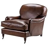 Casa Padrino Chesterfield Luxus Echt Leder Ohrensessel Vintage Leder Dunkelbraun Club Sessel