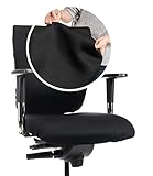 CLEANCHAIR Bürostuhlbezug für die RÜCKENLEHNE (Größe Standard) Waschbarer Bezug für Ihre Bürostuhlrückenlehne - Rückenlehnengröße ca. 40-52 cm Breite und 40-60cm Höhe - Schwarz