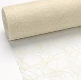 25 m x 20 cm Sizoweb® Vlies Original Tischband Tischläufer Creme Champagner für Hochzeit, Kommunion, Taufe, Weihnachten