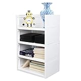 Diskary Bücherregal, Regal Weiß Lagerregal, Kinderregal, Stapelbares DIY-Höhen-Eck-Bücherregal, Kunststoff-Würfel-Organizer für Schreibtisch,Büro,Wohnzimmer,Arbeitszimmer