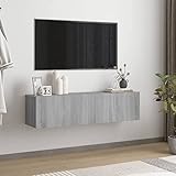 BULANED TV-Wandschrank, TV Board, TV Sideboard, Medienkonsolesideboard, Lowboard Schwebend, Schrankhalterungen Wand, Grau Sonoma 120x30x30 cm Holzwerkstoff