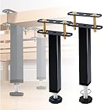 ZhouDaShu Bettrahmen Mittelstützbeine, verstellbare Höhe, Bettgestell, mittlere Stützbeine, Ersatz, Bettverstärkungsset für Metall-/Holzlatten, Höhe von 25,4 cm bis 32 cm, Grau, 2 Stück