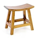 Divero Hocker Sitzhocker Holzhocker Badhocker Duschhocker Schemel – Suar Holz massiv behandelt Reine Handarbeit - braun