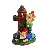 Rewrsesw Zwerg Elf Feuer Hydrant Gartenornamente Outdoor, Harz Gartenzwerg Statue Figur, Handwerk Harz Ornament für Hof Rasen Weihnachtsdekorationen, für Kinder, Erwachsene