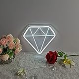 RUCRAK Diamant-LED-Neon-Schild, Neon-Schild Neon-Wandleuchte Neon-Licht-Schild Licht-Wandkunst-Dekor für Kinder-Schlafzimmer Neon-Licht für Weihnachten Party Hochzeit Bar, 26cm x 23cm