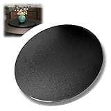 EMISOO 70-100cm Round Drehteller Gehärtetes Glas Lazy Susan Esstisch Drehteller Schwarzes Glas Drehbarer Servierteller Plattenspieler Für Familienfeiern (Size : Ø90cm/36in)