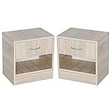 Nachttisch 2 Stück/Set Schlafzimmer Nachttisch Couchtisch Nachttisch Aufbewahrung Aufbewahrung Nachttisch Haushaltsmöbel Nachttisch Beistelltisch (Farbe: Holzfarbe, Größe: 41 x 28 x 39 cm)