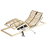 Coemo 7 Zonen Lattenrost mit Motor 90x200 cm Kopf-Fußteil elektrisch verstellbar Mittelgurt Härtegradeinstellung