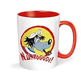 Trötsch Tasse Hase & Wolf Nu pogodi Nu pagadi Wolf als Seemann rot: Kaffeetasse Teetasse Geschenkidee Geschenk Tasse Nu pogodi Nu pagadi Hase & Wolf Keramiktasse