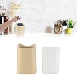 SUPYINI Mülleimer Mini 18 * 12 * 12 Desktop-Mülleimer Schlafsaal Roman Niedlicher Mini-Müllkorb Schütteldeckel MüllaufbewahrungsbehälterGelb (Gelb)