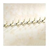 CLoxks Rack für Wandmontage Edelstahl Garderobenleiste Haken Legierung Haken Europäischer Stil Wandgarderobe Kleiderhaken Aufhänger (Gold) Garderobe (Größe: D)