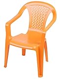Kinder Gartenstuhl aus Kunststoff - orange - Robuster Stapelstuhl für Kleinkinder - Monoblock Stuhl Kinderstuhl Spielstuhl Sitz Möbel stapelbar für Außen