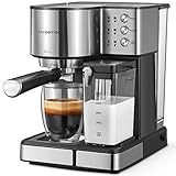 Cozeemax Siebträgermaschine, Espressomaschine, Kaffeemaschine für Milchkaffee und Cappuccino, Professionelle 15-Bar-Pumpe und Milchaufschäumer