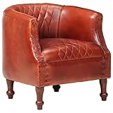 Bussandri Exclusive - Schalenstuhl 62x58x65 cm Echtleder braun