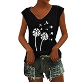 Batik Damen Damen Oberteil schwarz Engel Walkjacke Unterzieher Damen Bluse Damen Retro Fashion Aztec Positioning Print Long Top Rundhals Kurzarm T-Shirt Techno Outfit Damen