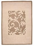 heine home handgewebter Woll Hochflorteppich Wohnzimmer Diele Flur beige 8-9 mm Florhöhe, Größe Teppiche:ca. 90 x 160 cm