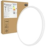 Peasur Deckenlampe Led 19W, 1800LM 5000K Led Deckenleuchte IP44 Wasserdichte Flach Rund Deckenbeleuchtung für Badezimmer, Schlafzimmer, Wohnzimmer, Küche, Bad, Balkon, Keller Ø220*H24mm