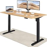 Desktronic Höhenverstellbarer Schreibtisch (160x80 cm) - Sitz- & Stehpult mit Ladebuchsen - Schreibtisch Höhenverstellbar Elektrisch Touchscreen & Stahlfüßen - Schreibtisch Höhenverstellbar