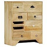 BULANED Kommode, Kommoden & Sideboards, Komodenschrank, Schlafzimmermöbel, Sideboard Schlafzimmer, 60 x 30 x 75 cm Mango-Massivholz
