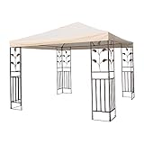 Gartenpavillon Eventpavillon Festzelt Zelt Pavillon Dach regenabweisend, Polyester 180g/m², Metallgestell ca.: 20 x 10mm, Oberseite ca. 15 x 15mm, Seitenrahmenbreite ca. 42cm