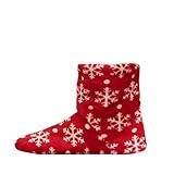 Gsheocm Damen Sandalen mit Absatz Weihnachtsfestlicher Haushalt Warm Silent Floor Boots Bodenpantoffeln Schneeschuhe Freizeitsandale