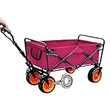 TAISK Klappbarer Allzweckwagen für den Außenbereich, belastbar bis 80 kg, Multifunktions-Einkaufswagen, tragbarer Transportwagen für Camping-Picknick (Stil 2)