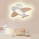 LED Deckenleuchte Flugzeug Pro 2.0 Augenschutz | Dimmbare Deckenleuchte mit Fernbedienung 40W 3000-7500K | Holz Deckenleuchte Kinderzimmer Deckenleuchte | LED Deckenleuchten für Mädchen/Jungenzimme