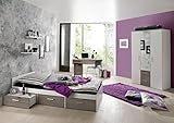 storado.de Jugendzimmer Berlin weiß matt Eiche Nelson 5 TLG Komplett Set Kinderzimmer Möbel