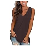 tsaChick Tops Für Damen Damenmode Solide Weste Lose Ärmellose V-Ausschnitt T-Shirt Pullover Tops Damen Sweater Mit Kapuze Pullover V Ausschnitt Damen Damen Bluse Sommer Damen Oberteile Sexy Damen