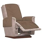 JTWEB Sesselschoner Sesselauflage Relax mit rutschfest, 1 Sitzer Sesselschutz Sofaüberwurf mit 2.5 cm Breiten verstellbaren Trägern (Kamel)