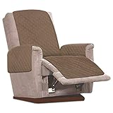 JTWEB Sesselschoner Sesselauflage Relax mit rutschfest, 1 Sitzer Sesselschutz Sofaüberwurf mit 2.5 cm Breiten verstellbaren Trägern (Kamel)