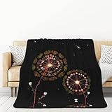 TORONG Doppelseitige Überwurfdecke mit Sternenblumen-Motiv, für Couch, Auto, Bett, warme und bequeme Decke, 152,4 x 203,2 cm
