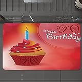 Badematte rutschfest waschbar Badvorleger,Dekorationen zum 90. Geburtstag, Sonnen- und Sternenkonzept mit cremigem Cupcake-Blau,weich Mikrofaser saugstark Badteppich für Badezimmer Badewanne, 40x60 cm