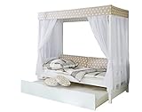 Himmelbett Marianne inkl. Tüll-Set Braun Weiß