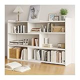 ENtele Bücherschrank Bücherregal, 3-stöckiges Holzregal Bücherregal Breitenverstellbares Aufbewahrungsregal for Home Office, Wohnzimmer, Küche, Schlafzimmer (Weiß) Büroregal (Size : L30-60xD17xH80cm)