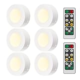 vitutech Schrankleuchten LED,Schrankbeleuchtung Batterie,LED Nachtlicht mit Fernbedienung,Schrank Lichter 6 Stück,Schranklicht mit 4 Dimmstufen für Schlafzimmer, Kleiderschrank, Kabinett, Küche, Weiß