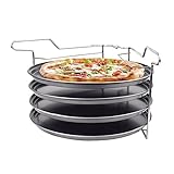 Posten Anker Pizza Backset I 5 tlg Pizzabackset I Pizzableche I Pizza Backen I 28 cm Rundbleche I Pizzastein I Pizzaset I