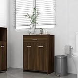 DCRAF Möbelset Badschrank Badschrank Eiche braun 60x33x80 cm Engineered Holz