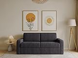 Vente-unique Schlafsofa 3-Sitzer - Cord - Matratze 14 cm - Anthrazit - Bevis