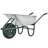 Juskys Schubkarre Garden | 100 Liter Volumen | 210 kg | Luftreifen mit Metall Felge | Wanne verzinkt | Garten Karre Schiebkarre Transportkarre