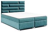 Best for Home Boxspringbett mit Bettkasten Trinity K-5 Bonellfederkern inkl. Topper 140x200 Türkis