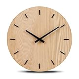 Cander Berlin MNU 8730 E Wanduhr Holz 30,5 cm Holzuhr lautlos geräuschlos Eiche leise Massivholz modern ohne Tickgeräusche analog Vintage Wohnzimmer Küche Flur Büro