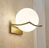 LED Wandleuchte Innen, Wandlampe Glas, Wandlampe Rund, Modernes Design Glaskugel Wandleuchte für Badezimmer, Wohnzimmer, Schlafzimmer, Flur (Glühbirne Nicht Im Lieferumfang Enthalten), Gold