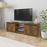 BULANED TV-Schrank, TV Lowboard, TV Board, Fernsehtisch, Fernsehschrank, Wohnzimmer, TV Tisch, Fernseher Tisch, Fernsehkommode, Räuchereiche 120x30x35,5 cm Holzwerkstoff