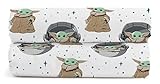 Star Wars Mandalorian Curious Child 100% Baumwolle Spannbettlaken 90x200 cm Einzelbettgröße 2er-Set