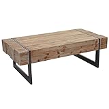 Mendler Couchtisch HWC-A15a, Wohnzimmertisch, Tanne Holz rustikal massiv MVG-Zertifiziert 40x120x60cm - naturfarben