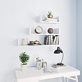 Wand-Ausstellungsregal, moderne schwebende Regale, Spanplatte, Bild-Display, Regale, Bücheraufbewahrung, Organisation, Topf-Ausstellungshalter, Haushaltsdekoration für Zuhause, Büro, Wohnzimmer, weiß