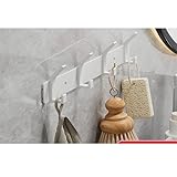 LEPIZ Badezimmer-Kleiderhaken, Schwarz, Wandhaken für Tür, Schlüssel, Kleiderbügel, Badezimmer, Mantel, Handtuchhalter, Haken, Küchenzubehör, Weiß, 4 Haken